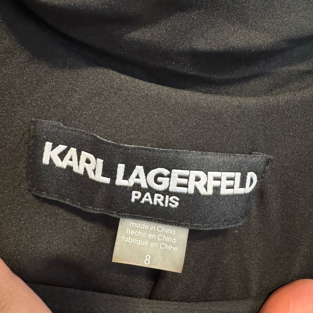 Karl Lagerfeld Elegant Black Pearl-Embellished Dress - Picture 11 of 11